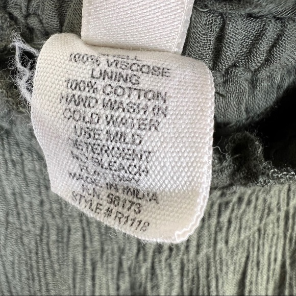 RAGA Romper Off The Shoulder Bell Sleeve Tassels Green Viscose Women's Size M - Picture 11 of 11